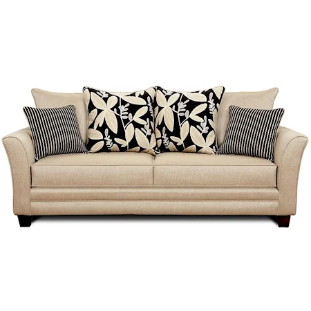 Stationary Sofa w/ Accent Pillows